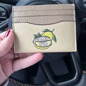 Coach Tan and Cream Card Holder